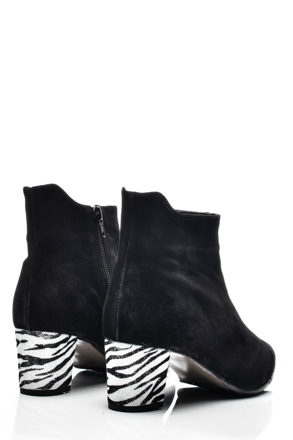 BOTINE DAMA PIELE NATURALA INTOARSA NEGRE 7S7723