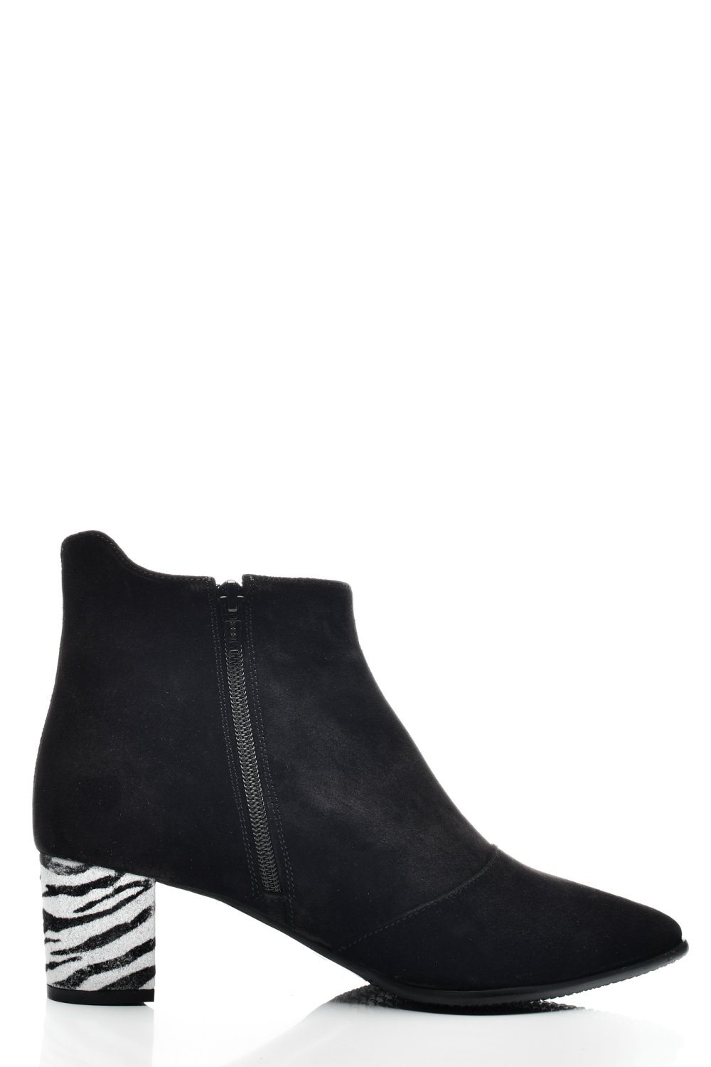 BOTINE DAMA PIELE NATURALA INTOARSA NEGRE 7S7723