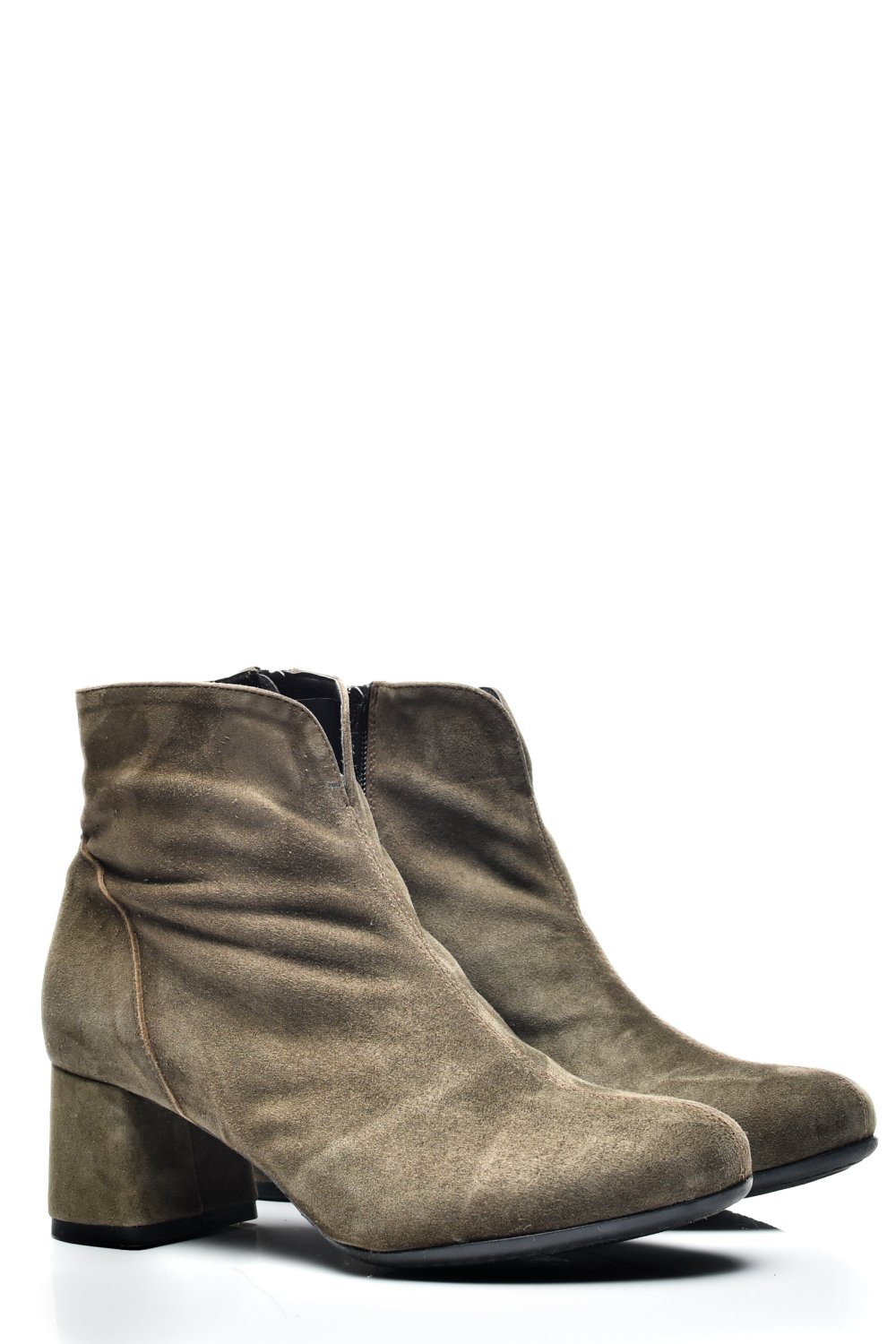 BOTINE DAMA PIELE NATURALA INTOARSA KHAKI 7S7722