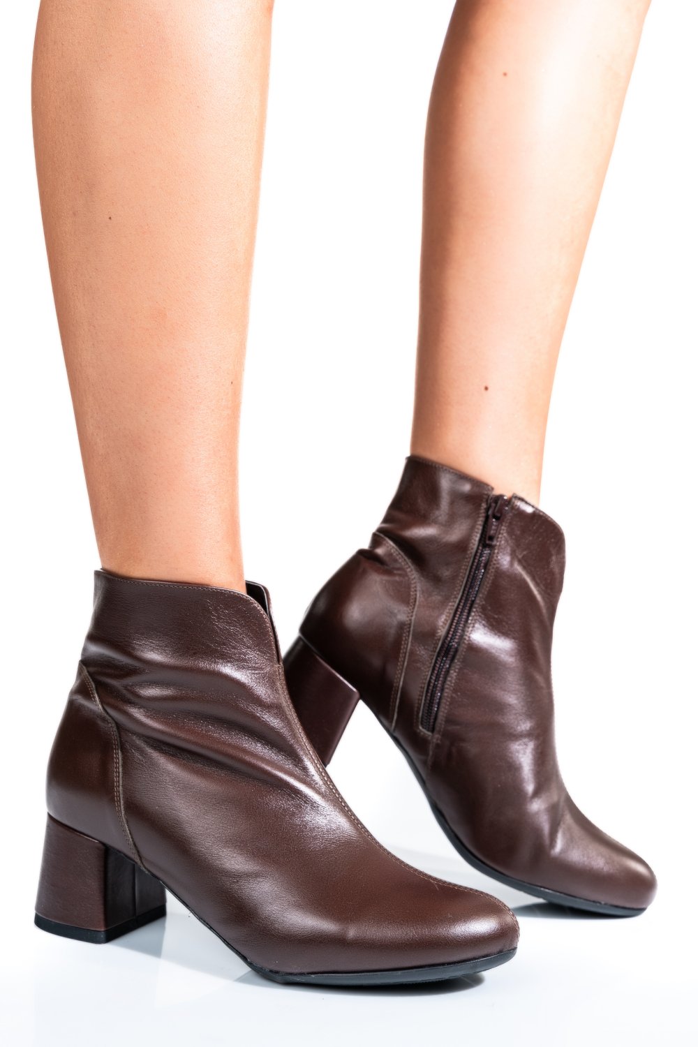 BOTINE DAMA PIELE NATURALA MARO INCHIS 7S7722