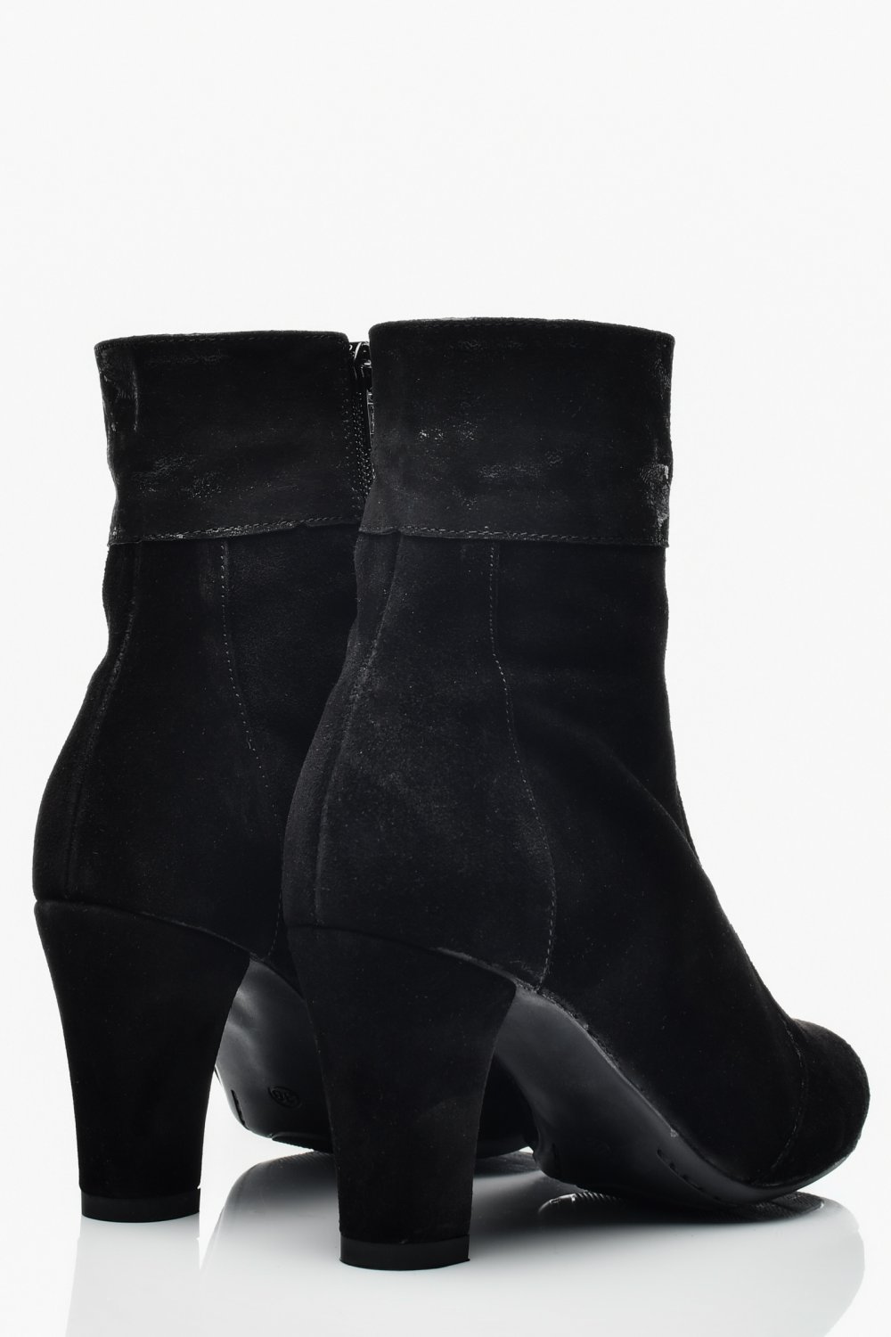 BOTINE DAMA PIELE NATURALA INTOARSA NEGRE 7S7771