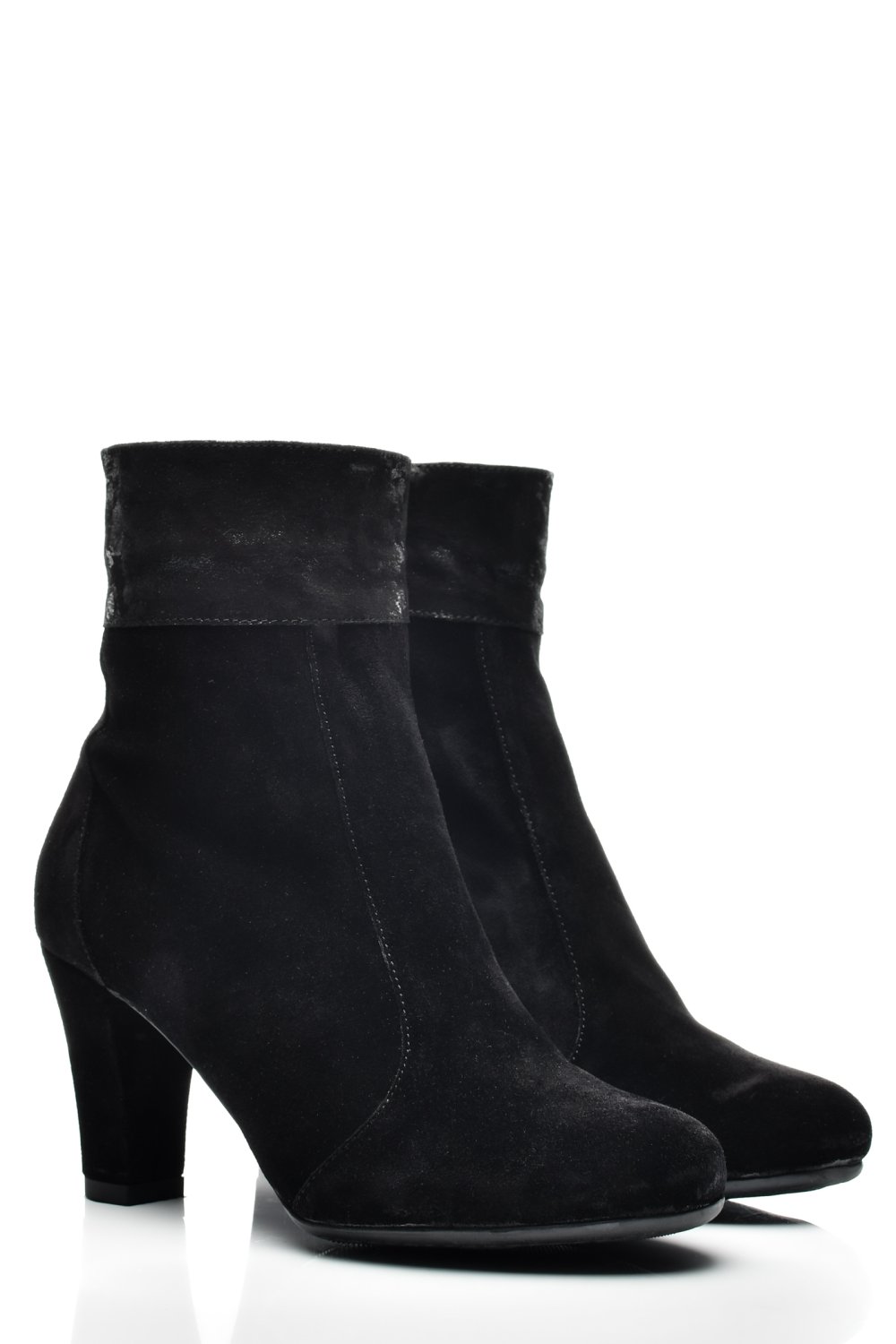 BOTINE DAMA PIELE NATURALA INTOARSA NEGRE 7S7771