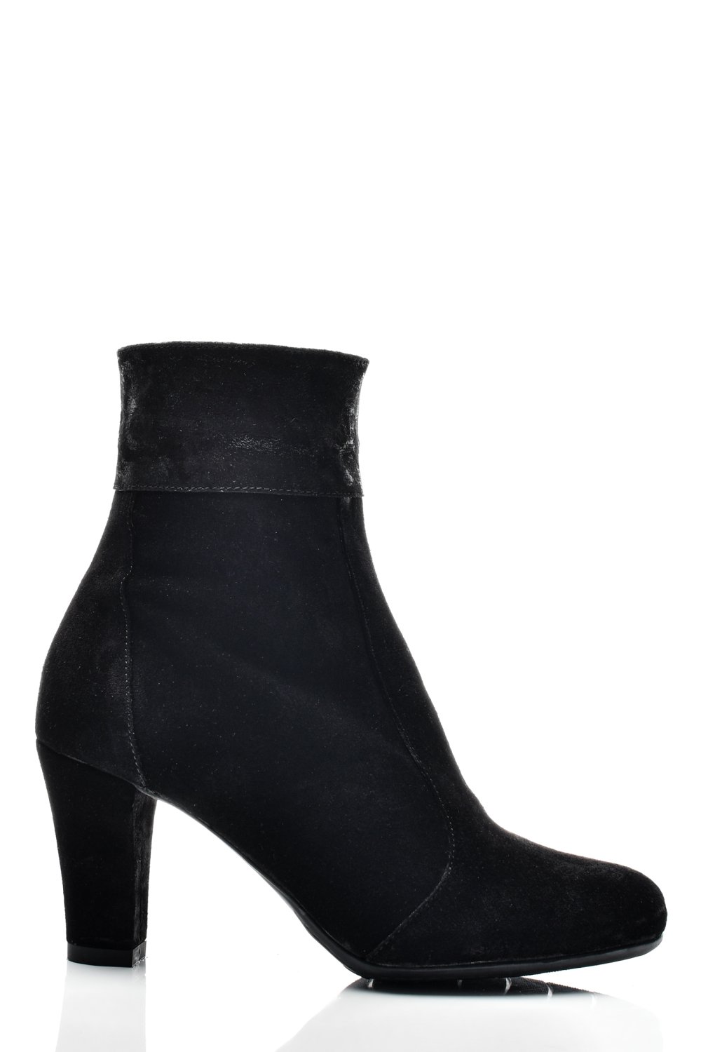 BOTINE DAMA PIELE NATURALA INTOARSA NEGRE 7S7771