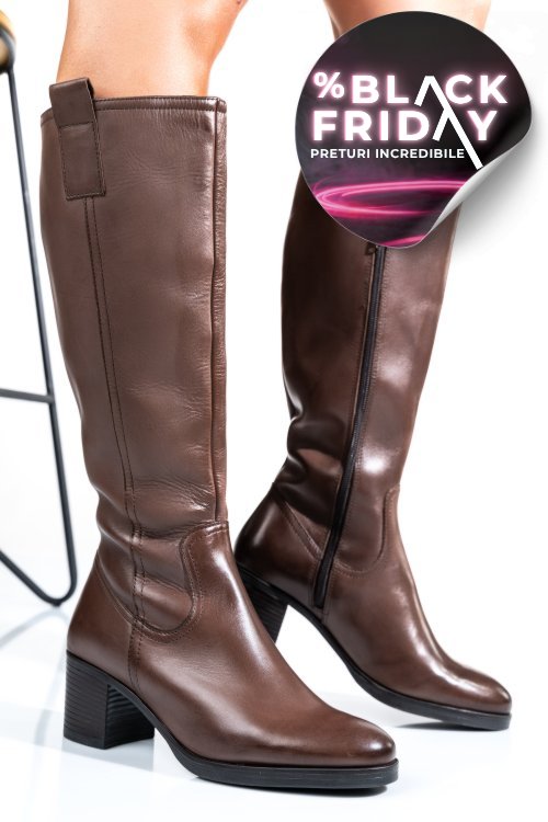 Cizme dama piele naturala maro inchis ws77b70h06