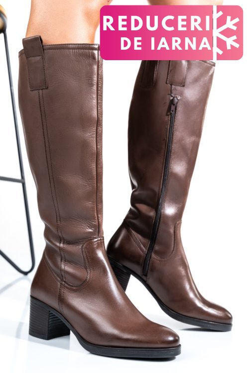 Cizme dama piele naturala maro inchis ws77b70h06