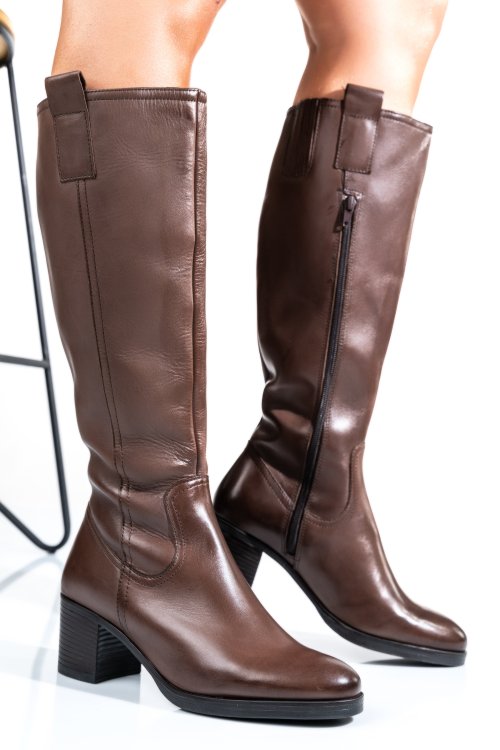 Cizme dama piele naturala maro inchis ws77b70h06