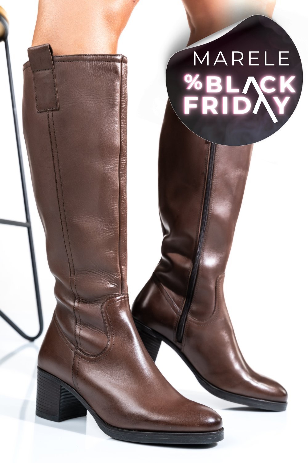 CIZME DAMA PIELE NATURALA MARO INCHIS WS77B70H06