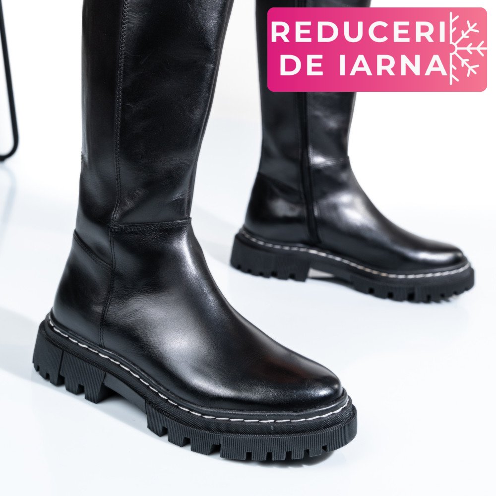 CIZME DAMA PIELE NATURALA NEGRE BS77B063206