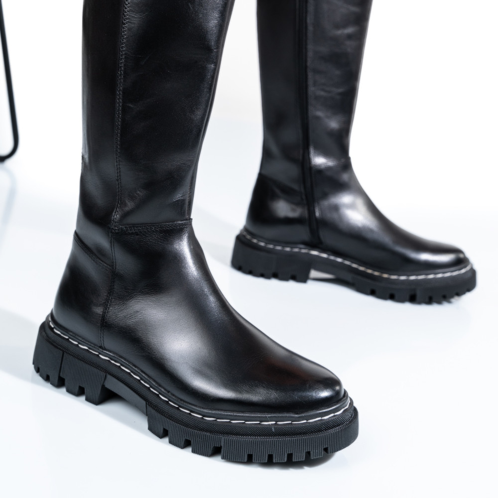 CIZME DAMA PIELE NATURALA NEGRE BS77B063206