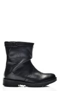 GHETE DAMA DE IARNA PIELE NATURALA NEGRE BIKERS