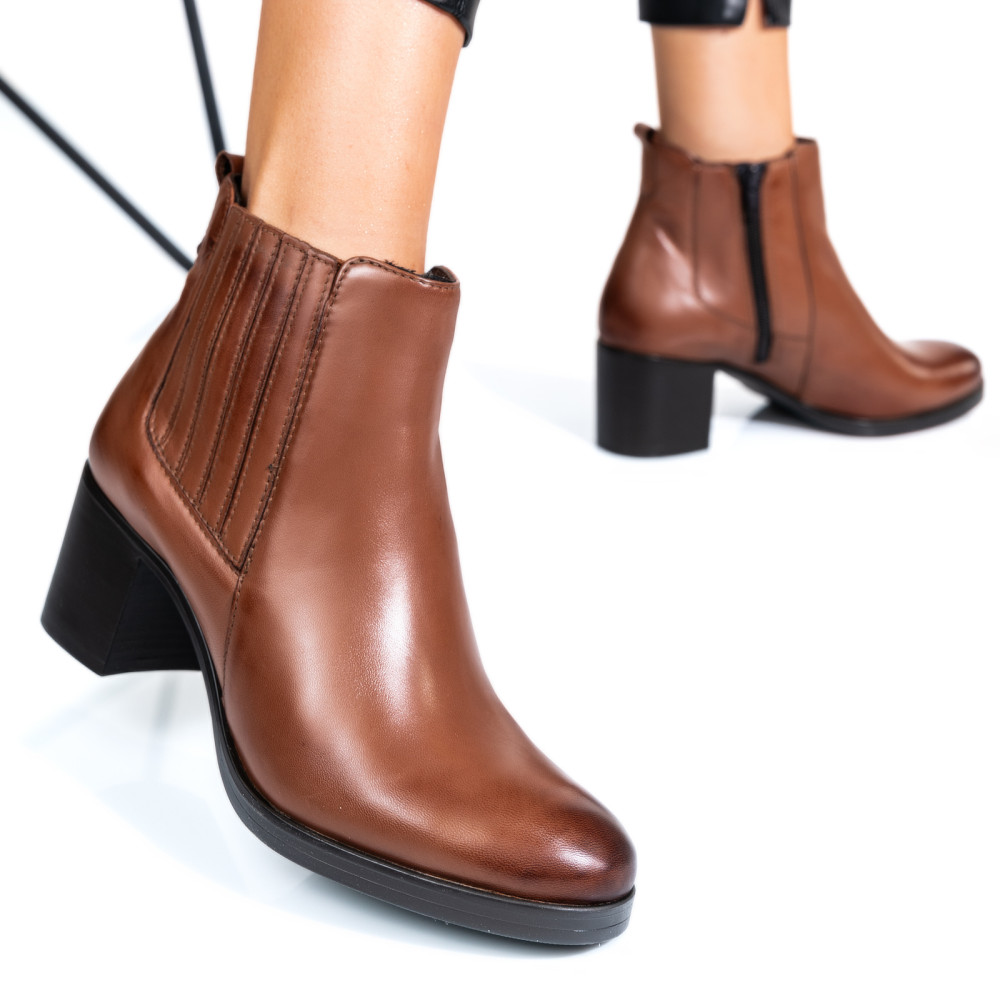 BOTINE DAMA PIELE NATURALA MARO TOC MIC WS77H-114H54
