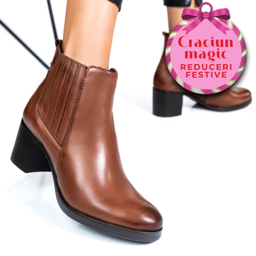 BOTINE DAMA PIELE NATURALA MARO TOC MIC WS77H-114H54