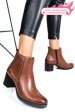 Botine dama piele naturala maro toc mic ws77h-114h54