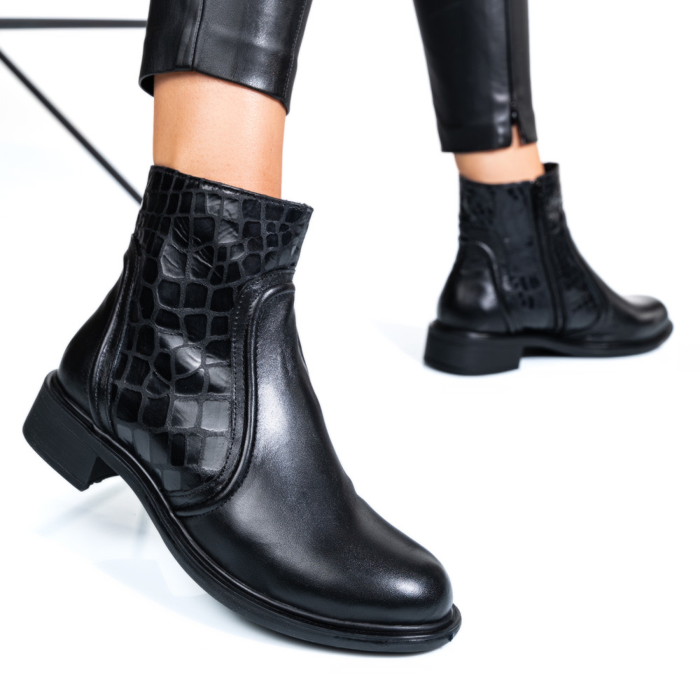 GHETE DAMA CAPTUSITE PIELE NATURALA NEGRE CAPTUSITE 7S77604