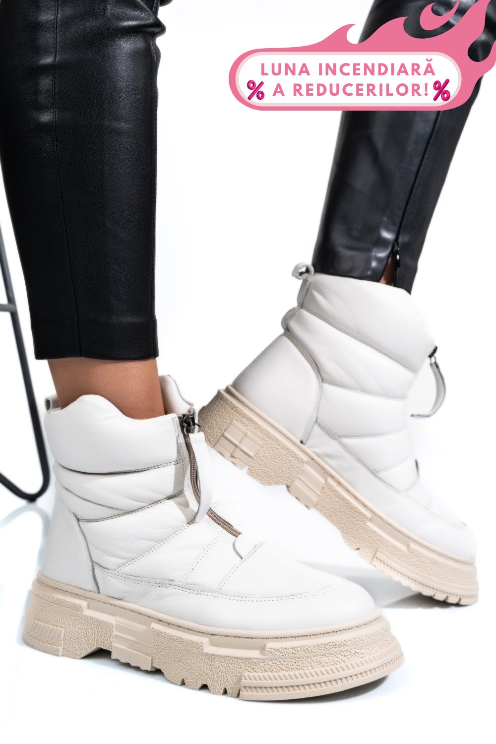 GHETE ALBE PIELE NATURALA APCK4003