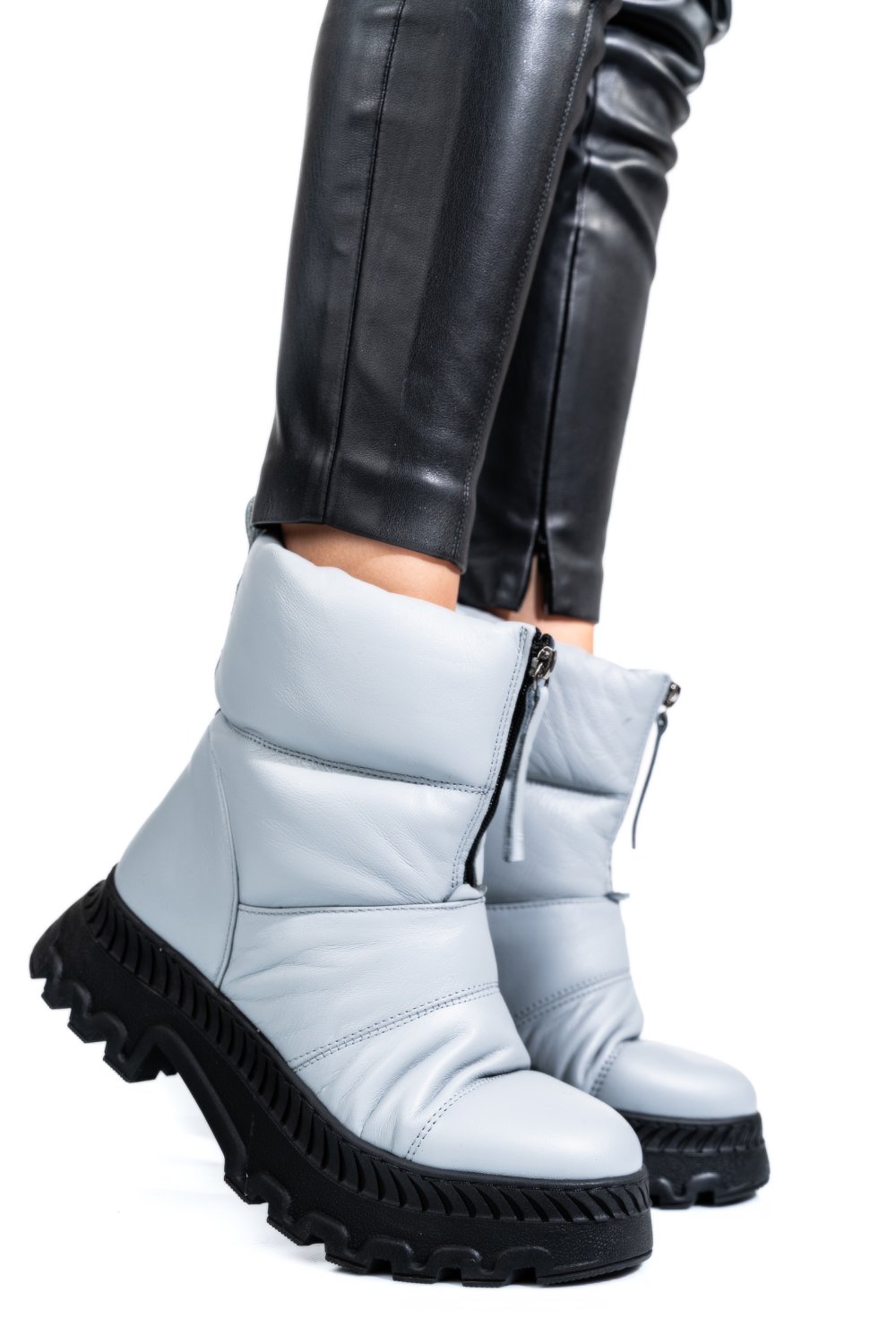 GHETE GRI PIELE NATURALA 4PC0-05