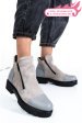 Ghete gri piele naturala intoarsa 0pc04