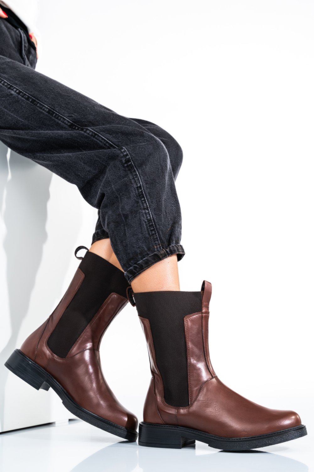 GHETE DAMA CAPTUSITE PIELE NATURALA MARO INCHIS 7S77628