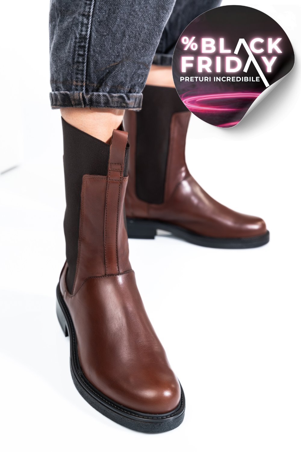 GHETE DAMA CAPTUSITE PIELE NATURALA MARO INCHIS 7S77628