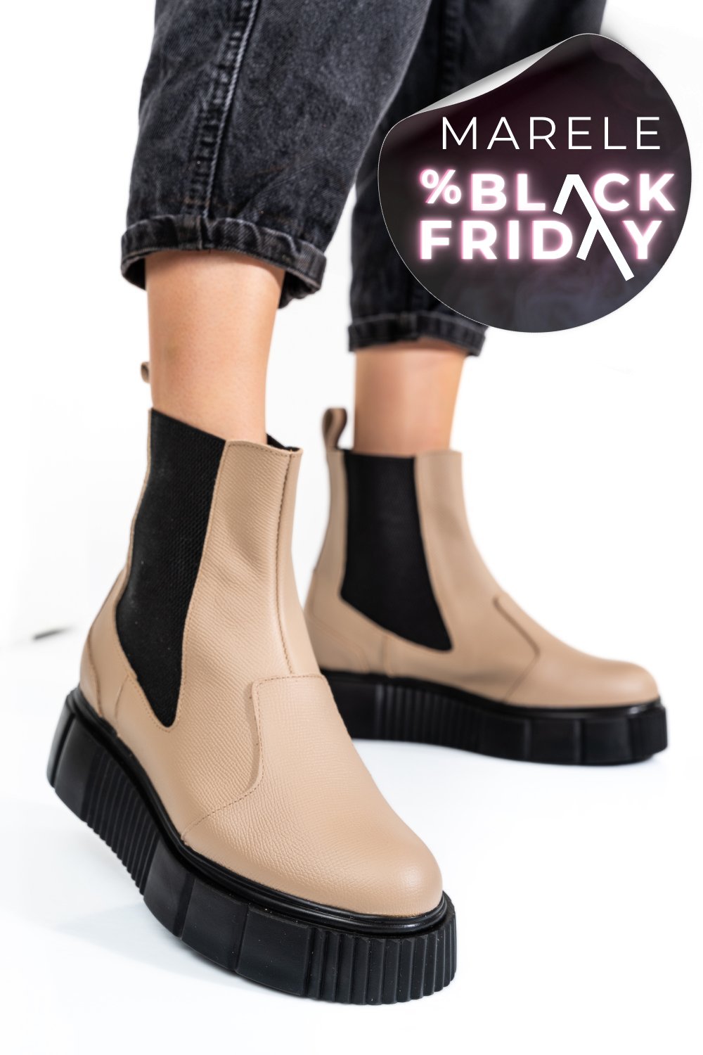 GHETE BEJ PIELE NATURALA 2PC01L