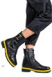 Ghete negru galben piele naturala 0pc903