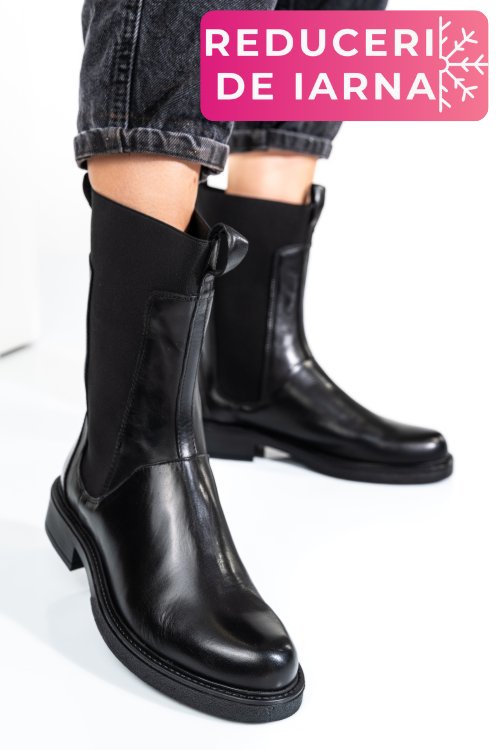 Ghete negre piele naturala 7s77628