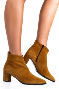 BOTINE DAMA PIELE NATURALA INTOARSA CAMEL 7S7723