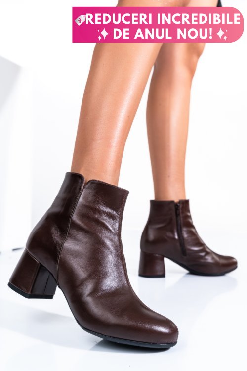 Botine dama piele naturala maro 7s7721