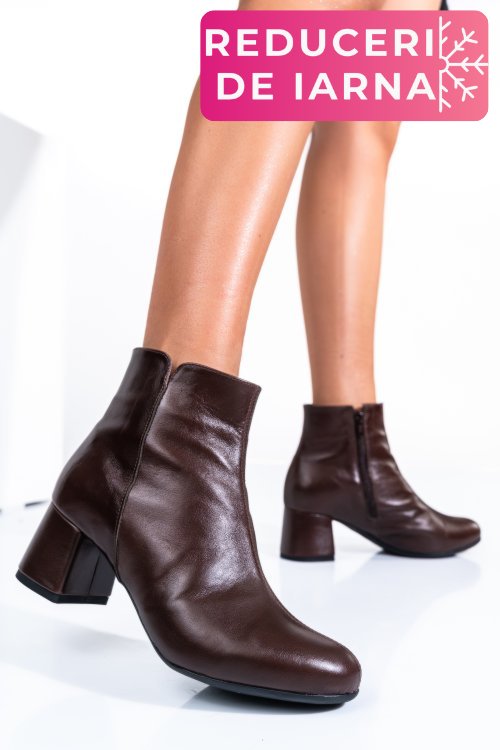 Botine dama piele naturala maro 7s7721