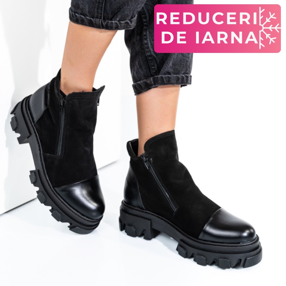 GHETE ALL BLACK PIELE NATURALA INTOARSA 0PC4B