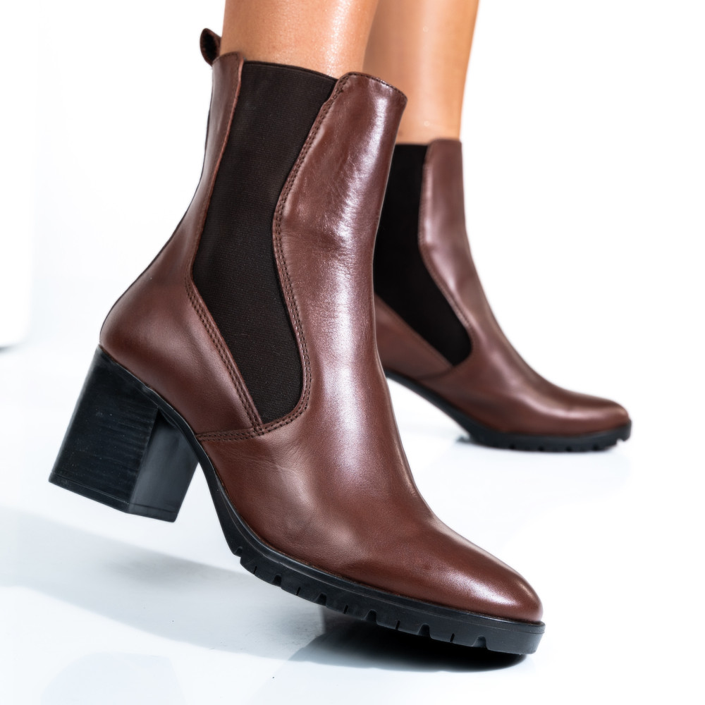 BOTINE DAMA CAPTUSITE  PIELE NATURALA MARO 2S77167