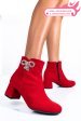 Botine rosii piele naturala intoarsa 7s7733
