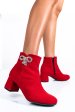 Botine rosii piele naturala intoarsa 7s7733