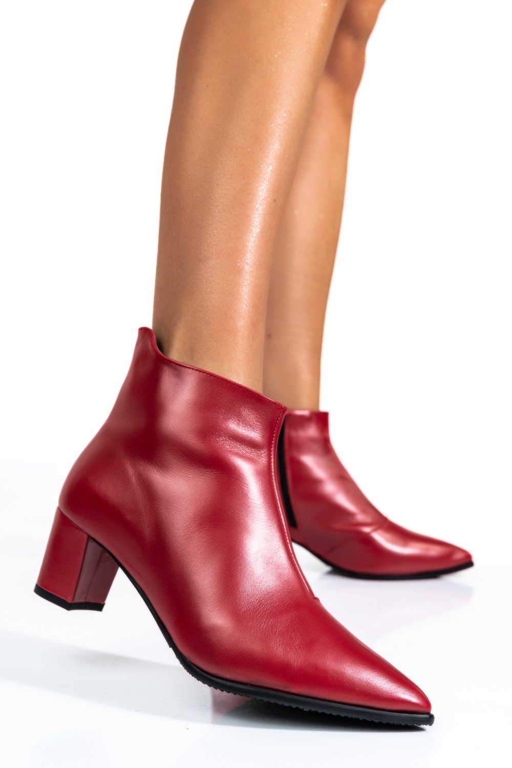 BOTINE DAMA PIELE NATURALA ROSII 7S7723