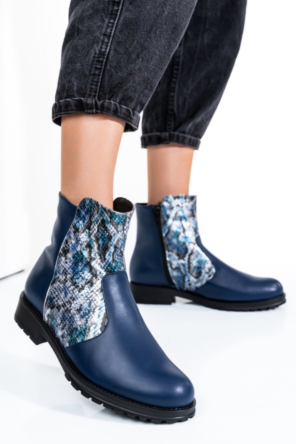 GHETE DAMA PIELE NATURALA BLEUMARIN SNK 0S772LIB