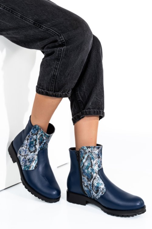 Ghete dama piele naturala bleumarin snk 0s772lib