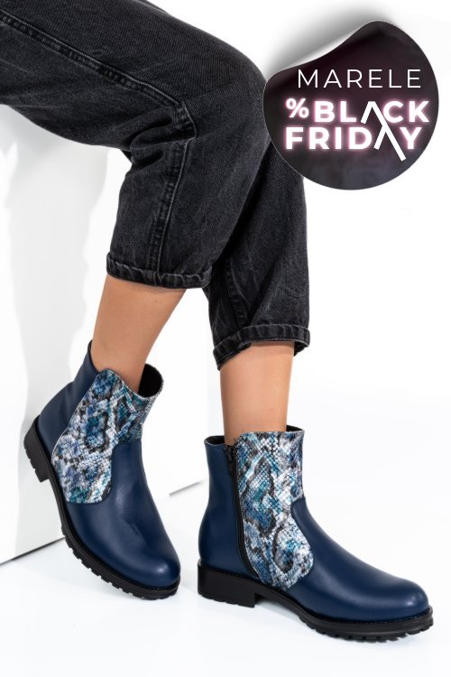 Ghete dama piele naturala bleumarin snk 0s772lib