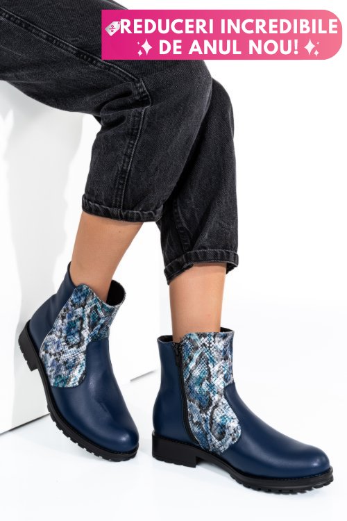 Ghete dama piele naturala bleumarin snk 0s772lib