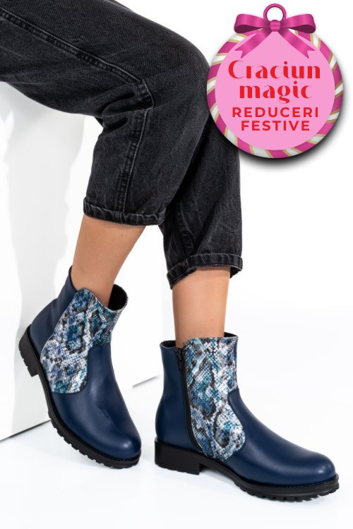 Ghete dama piele naturala bleumarin snk 0s772lib