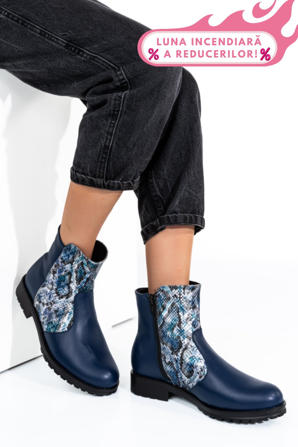 GHETE DAMA PIELE NATURALA BLEUMARIN SNK 0S772LIB