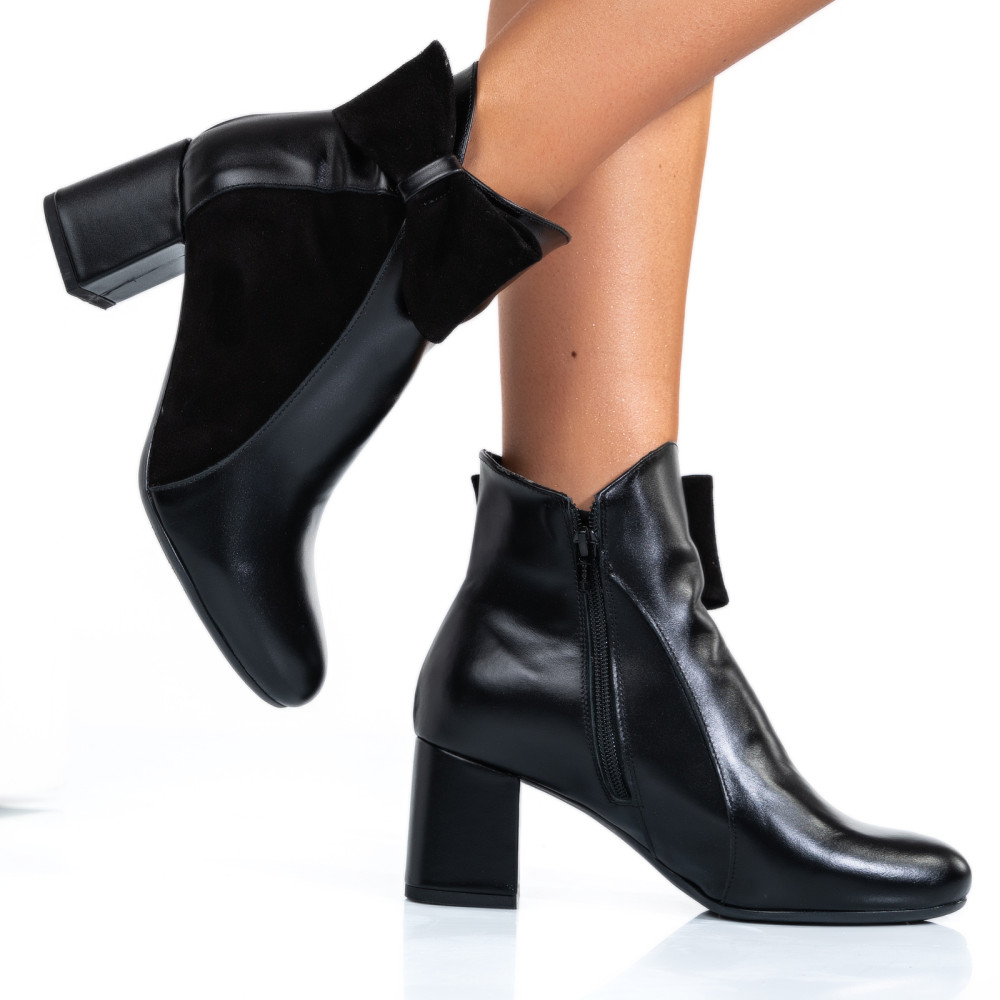 BOTINE NEGRE PIELE NATURALA 7PC50