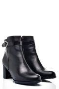 BOTINE DAMA CU TOC MIC PIELE NATURALA  NEGRE 222825NP