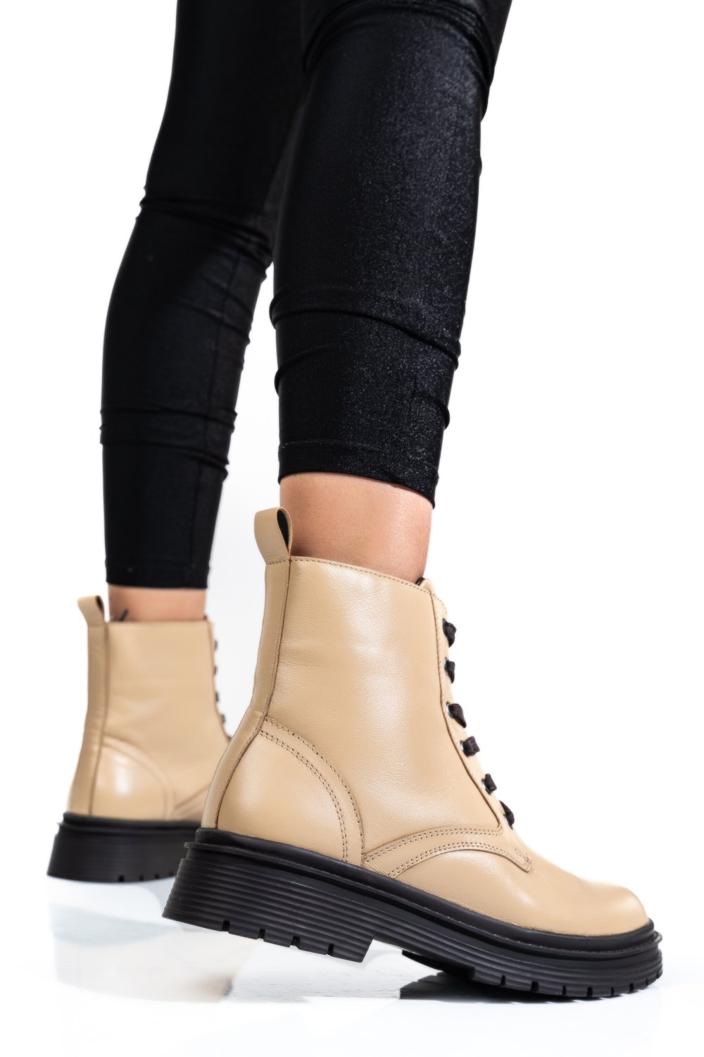 GHETE DAMA PIELE NATURALA BEJ 8S77514