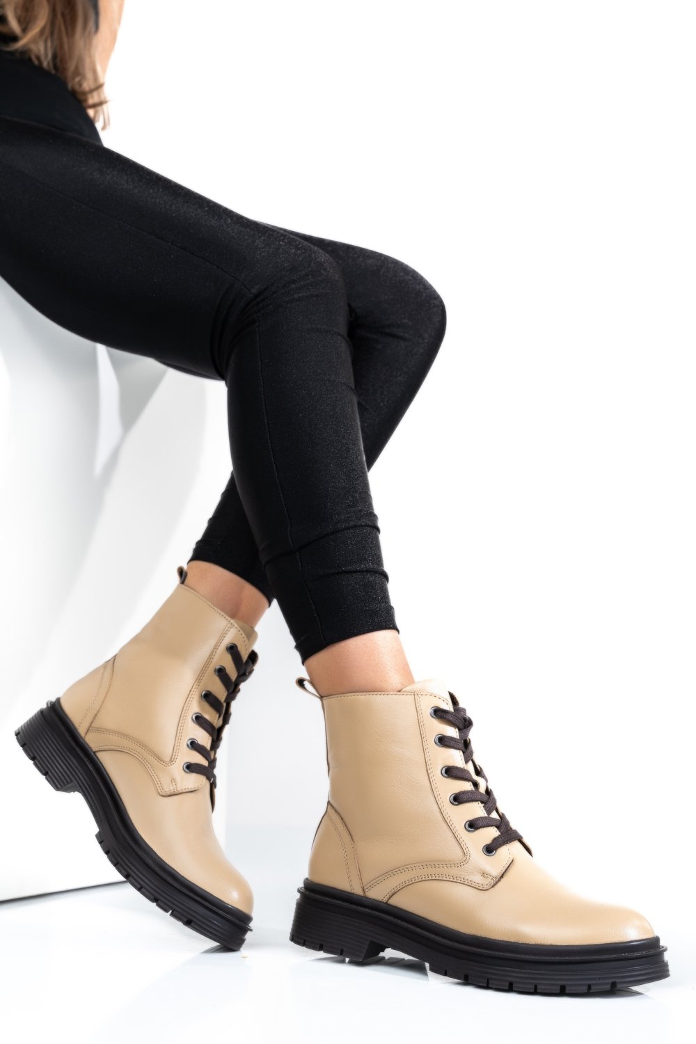 GHETE DAMA PIELE NATURALA BEJ 8S77514