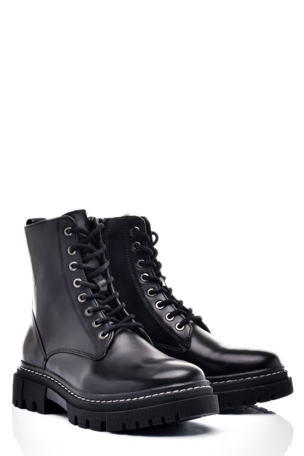 GHETE DAMA CU SIRETURI PIELE NATURALA NEGRE VS77B06-3201