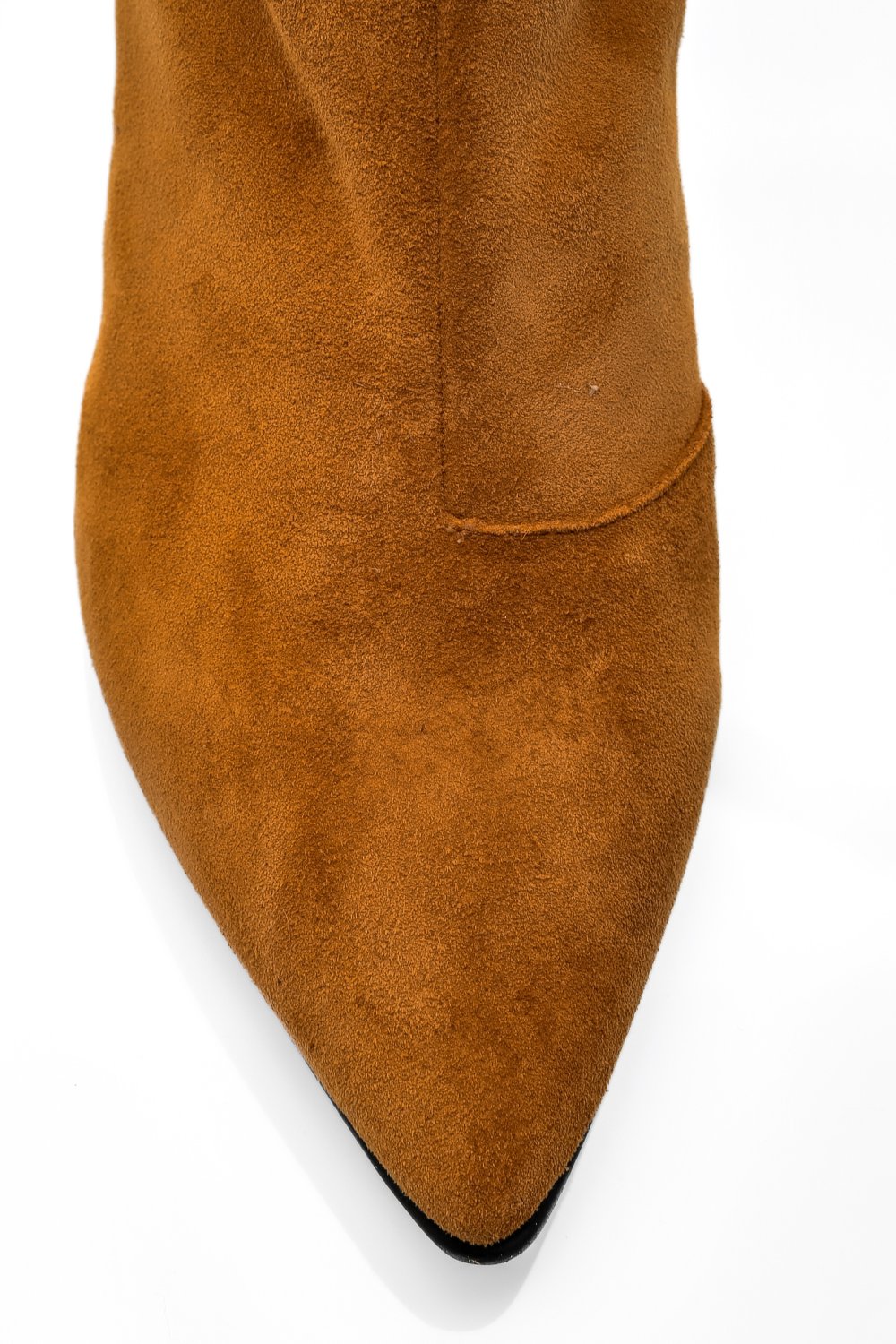 BOTINE DAMA PIELE NATURALA INTOARSA CAMEL 7S7723