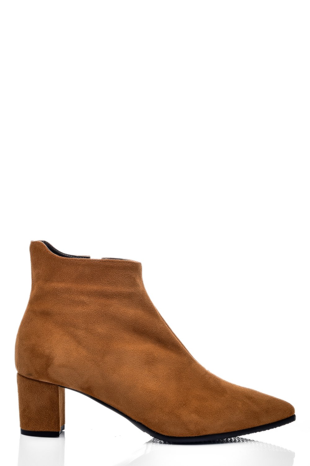 BOTINE DAMA PIELE NATURALA INTOARSA CAMEL 7S7723