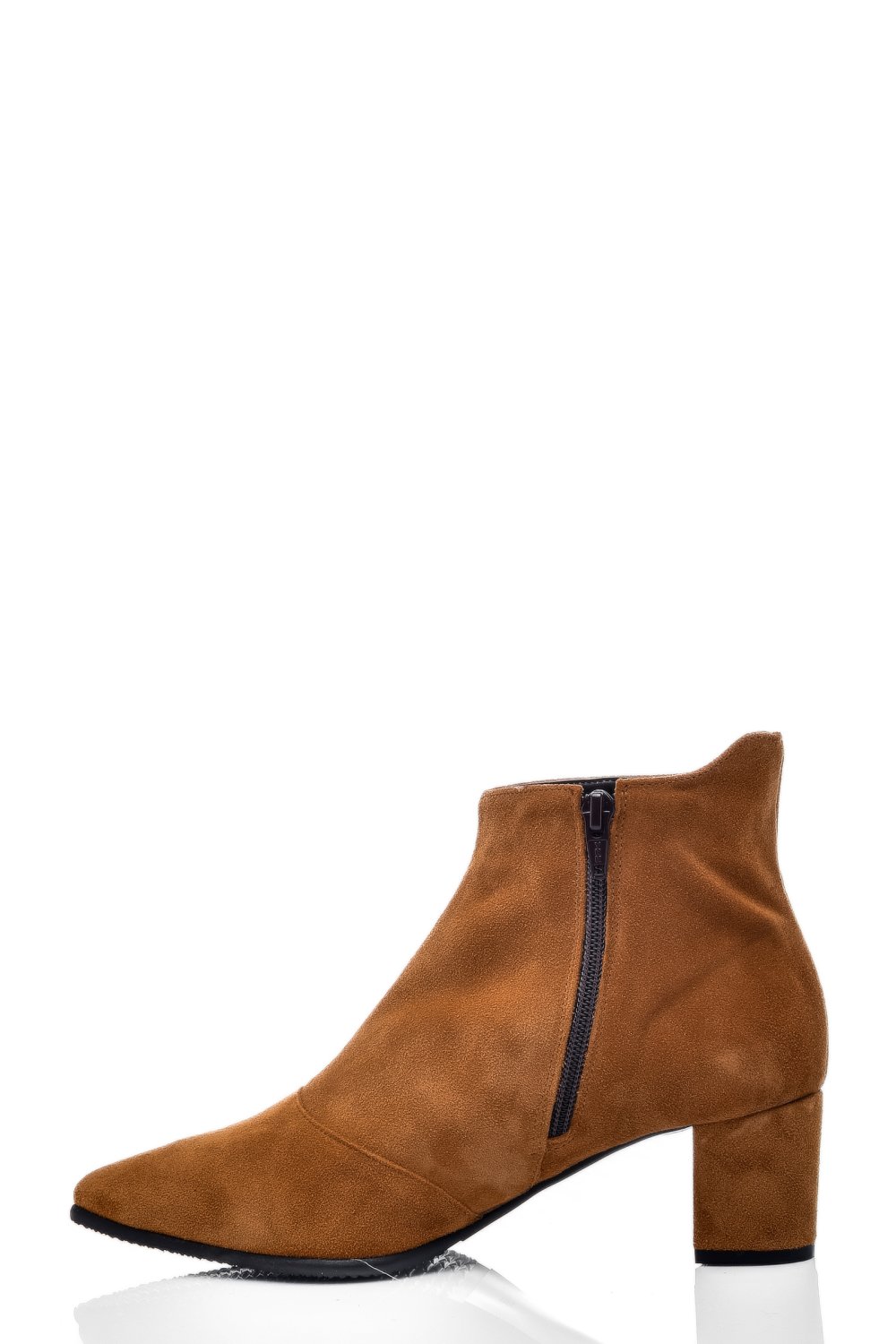 BOTINE DAMA PIELE NATURALA INTOARSA CAMEL 7S7723