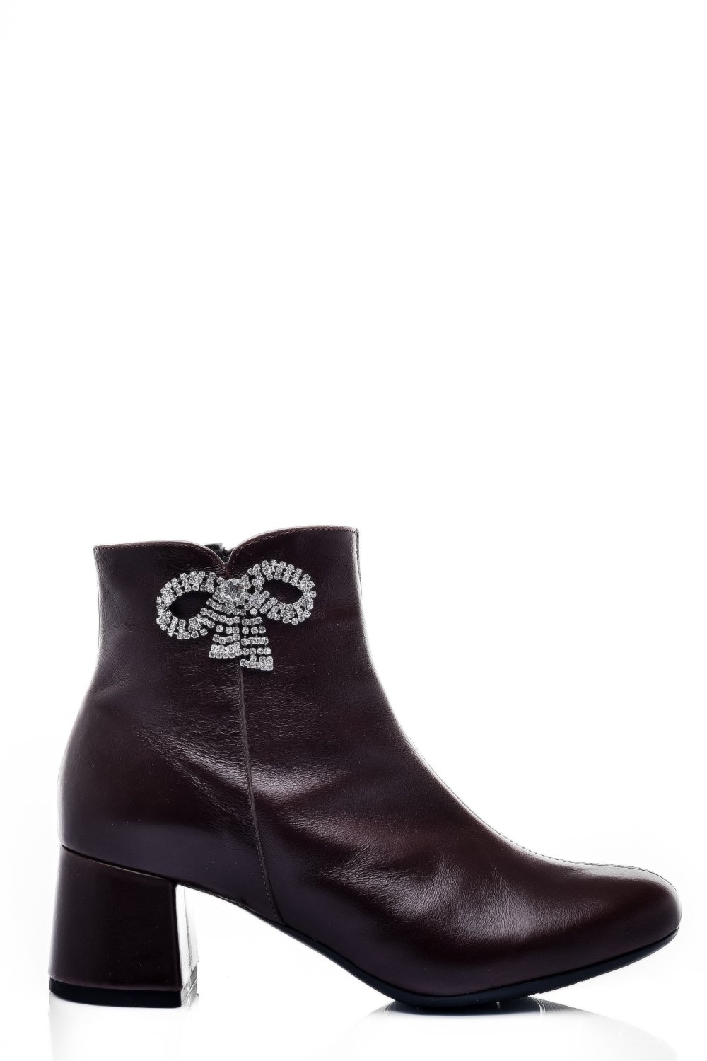BOTINE MARO INCHIS PIELE NATURALA 7S7733
