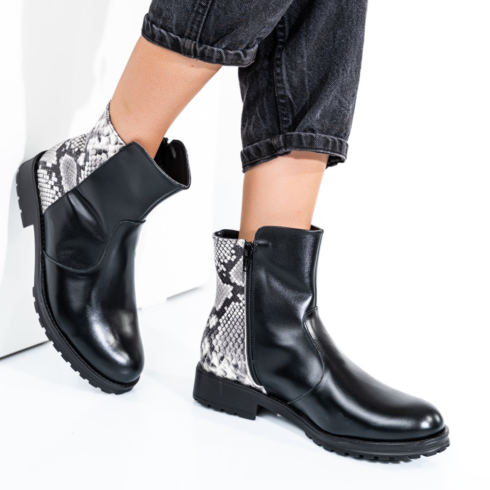 GHETE DAMA PIELE NATURALA NEGRE SNK 0S772LIB